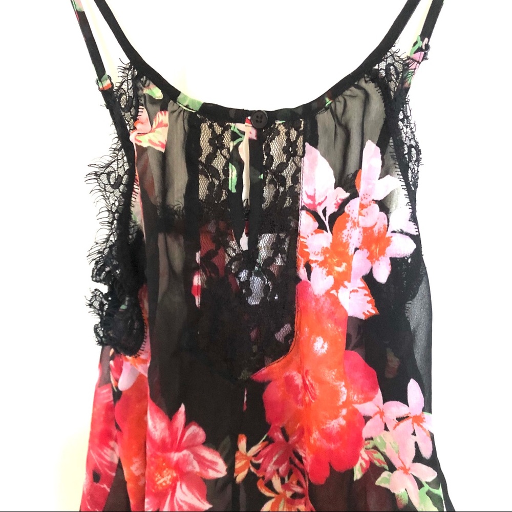 Band of Gypsies Sheer Floral and Lace Romper